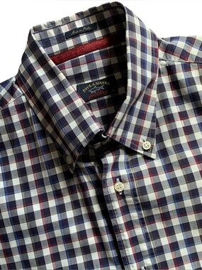 Paul & Shark Checkered Long Sleeve Button Up Shirt Size 41